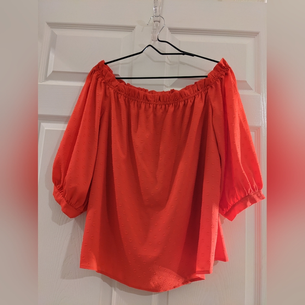 Red Orange Off Shoulder Top